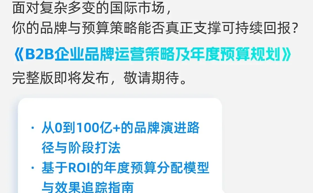 2026年B2B企业出海市场预算规划指引来喽