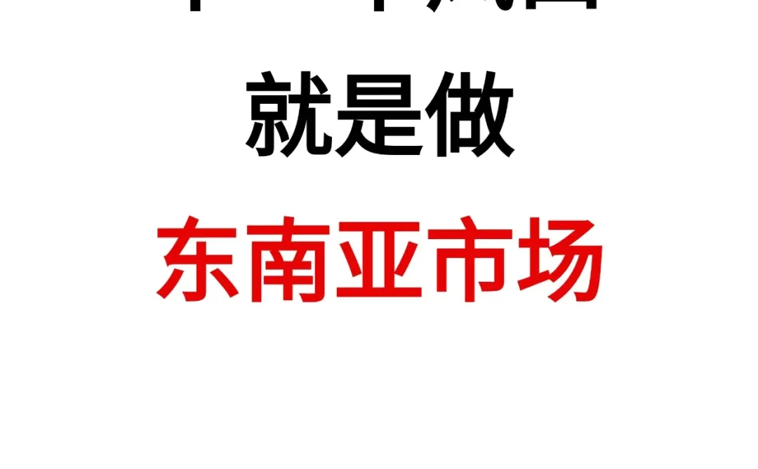 下一个风口就是做东南亚市场！