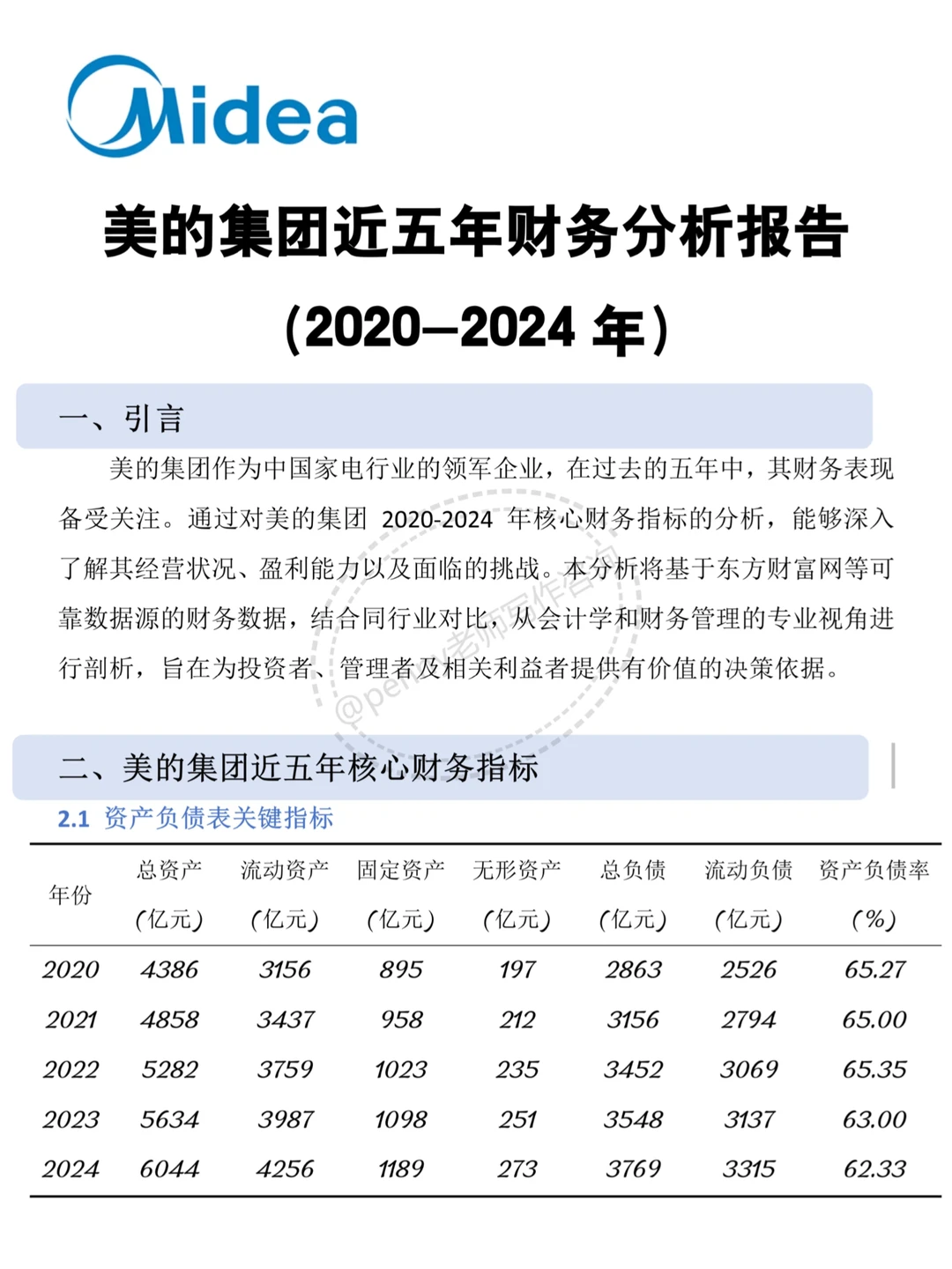 财务报告分析--以美的集团为例?