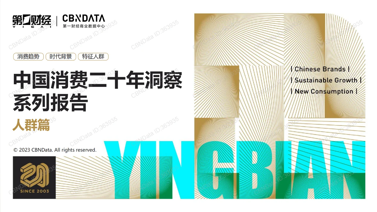 中国消费二十年洞察系列报告：人群篇