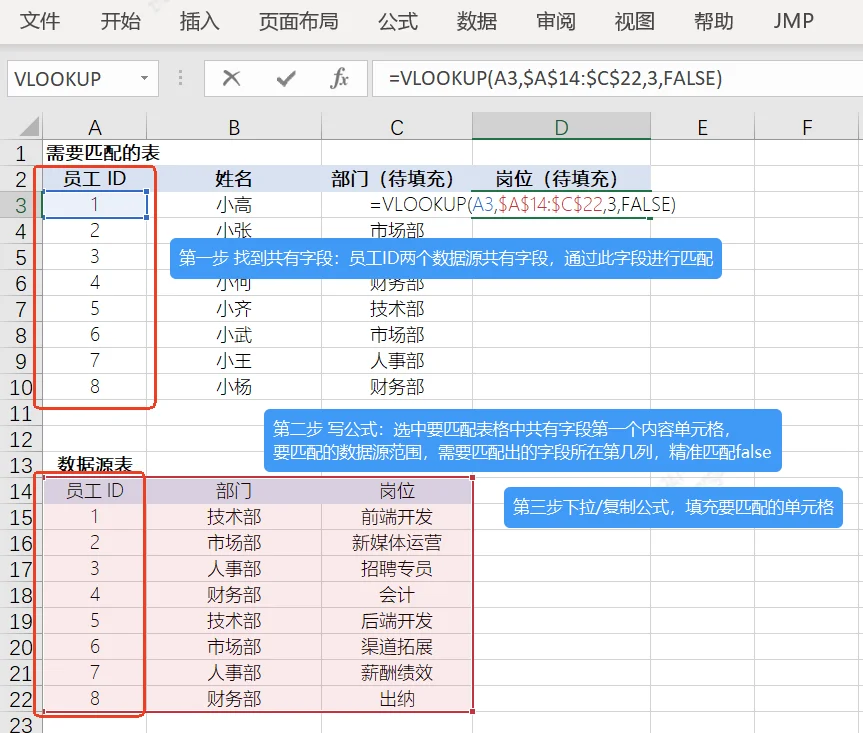 Excel必会技能-跨表数据匹配 简单易学