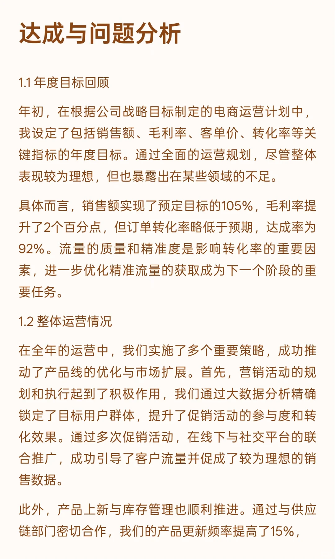 2025电商运营年终总结报告