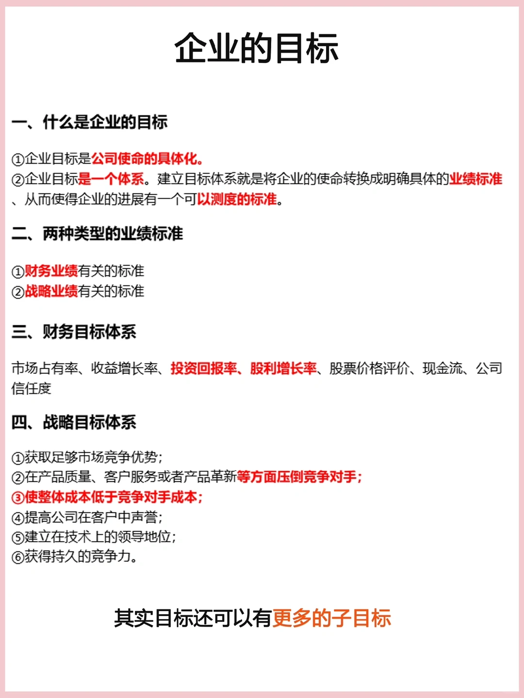 公司的目标是公司使命的具体化