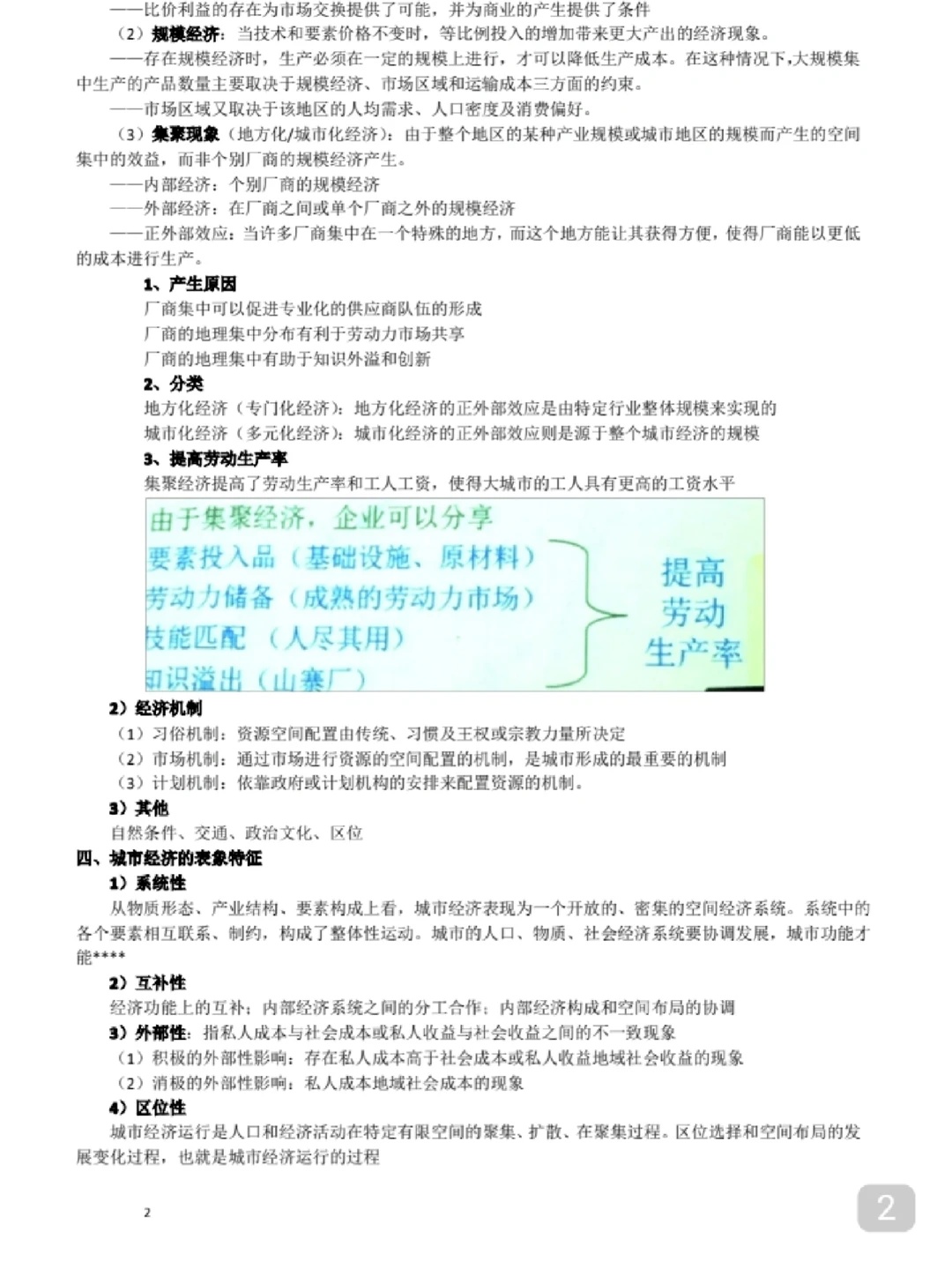 专业课《城市经济学》复习必看知识点