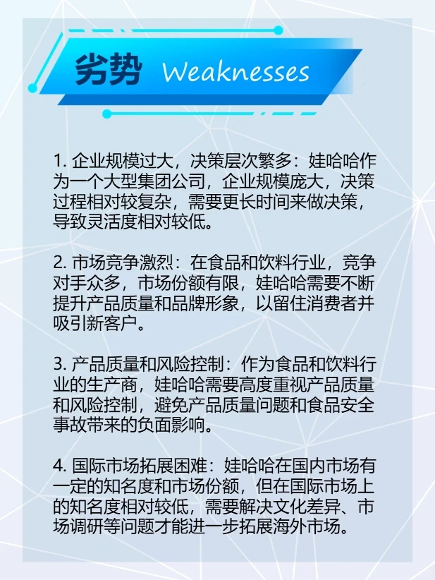 娃哈哈SWOT分析