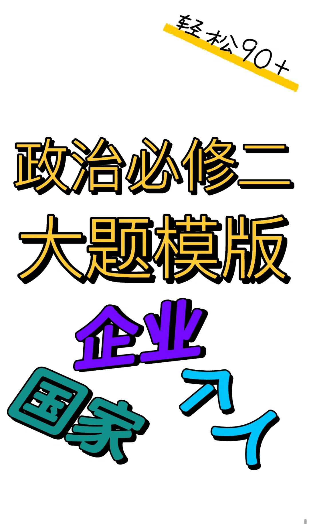 高中政治必修二 经济大题模版分享