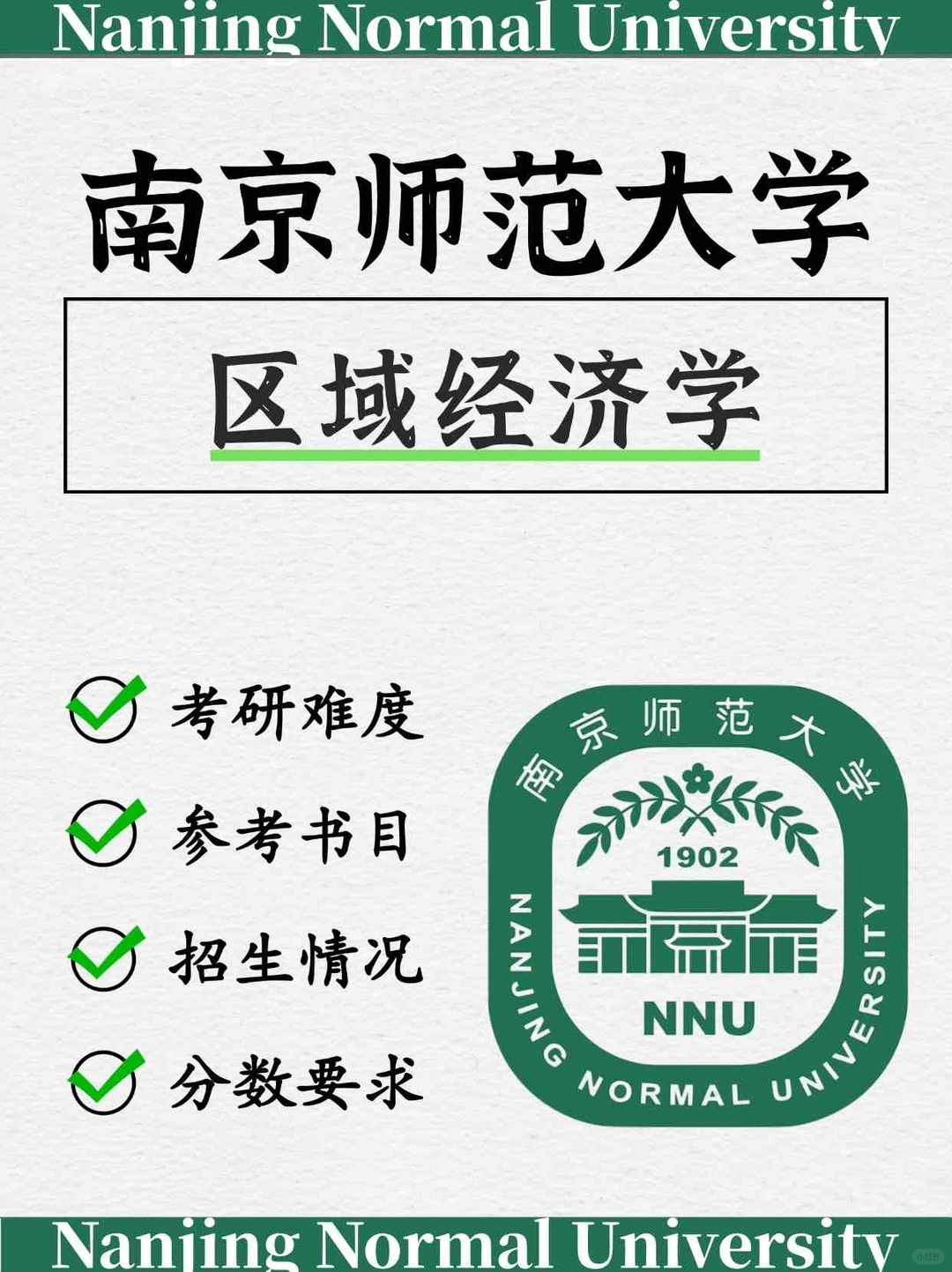 南京师范大学区域经济学26考研考情分析❗