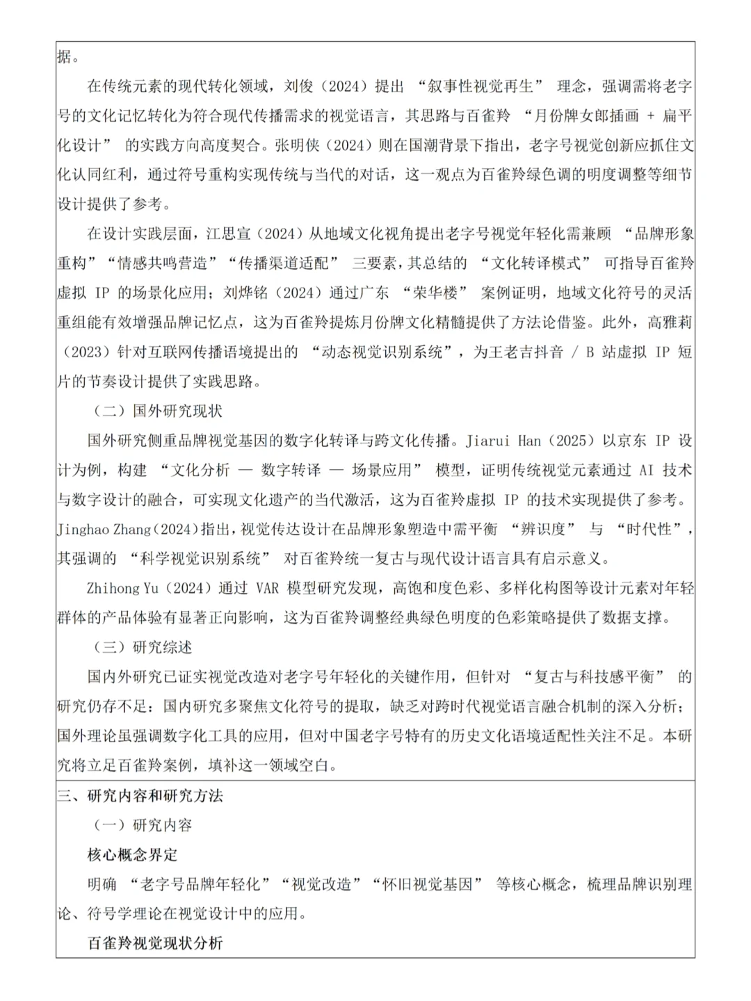 视觉传达设计专业-品牌改造开题报告模板