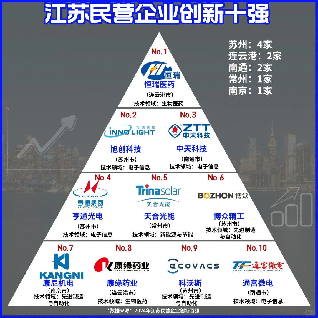 江苏民营企业创新十强，榜样力量引领未来！