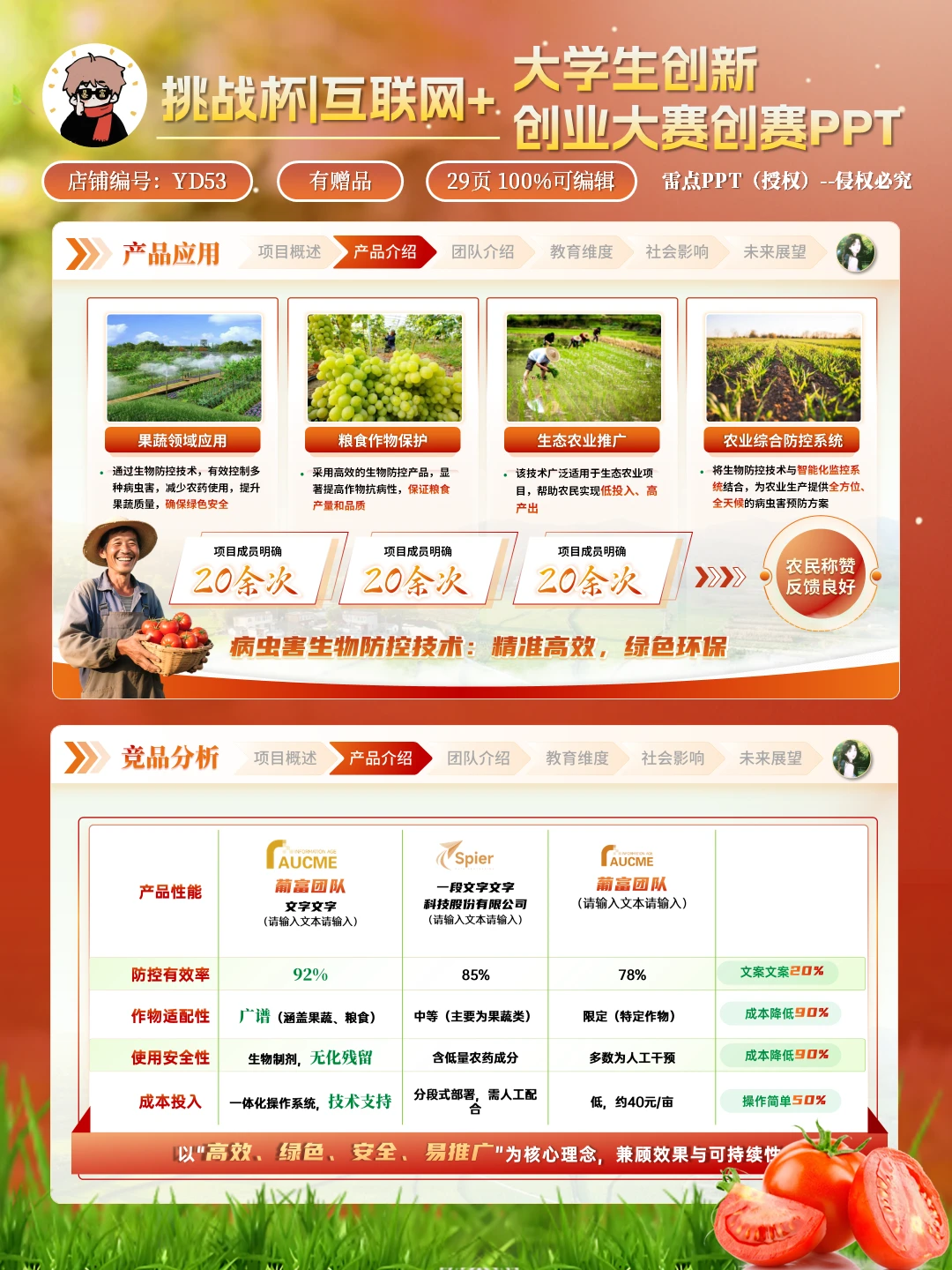 挑战杯/互联网+PPT金奖模板,智慧农业新高度