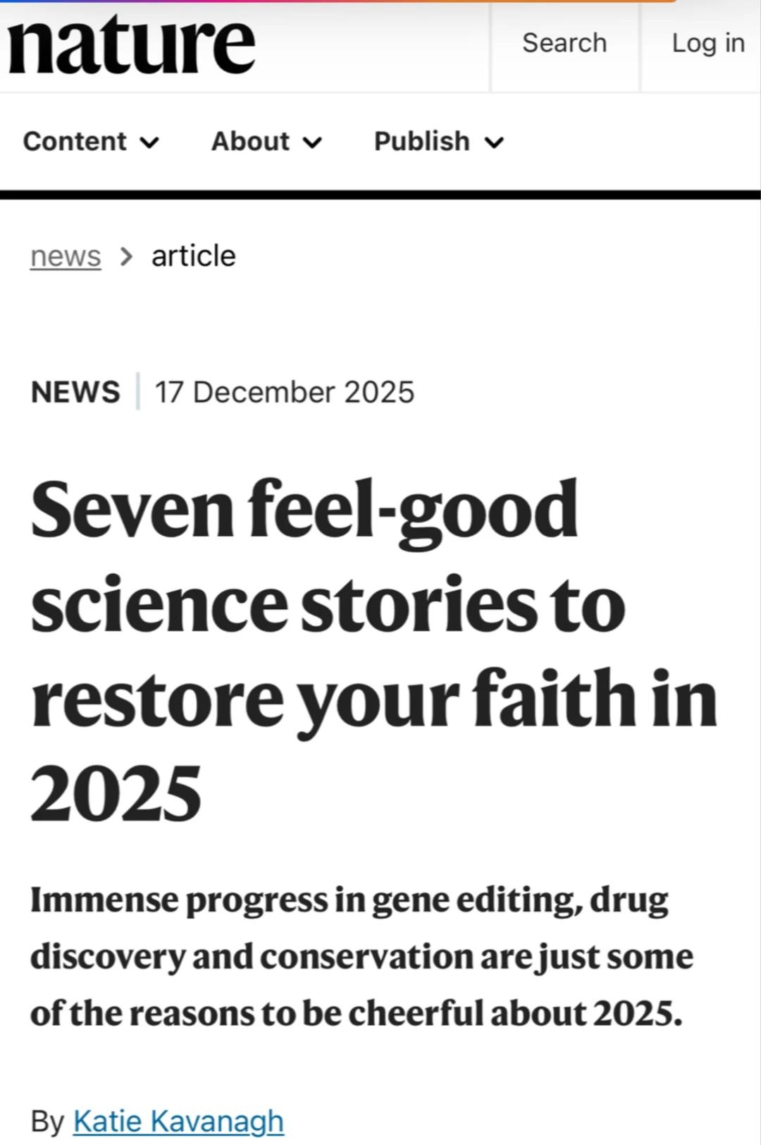 Nature 推荐:2025年人类又取得了哪些进步呢