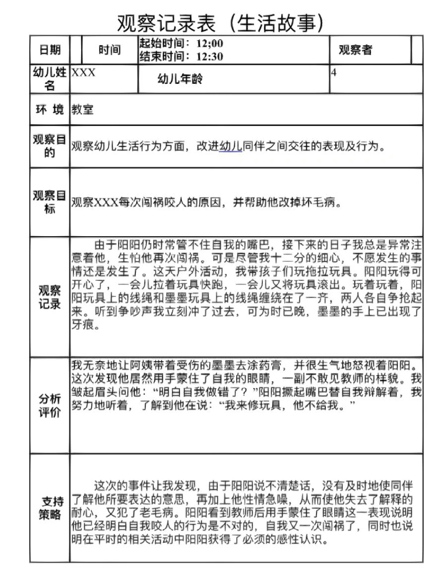 幼儿园观察记录2500篇，错过拍大腿?️