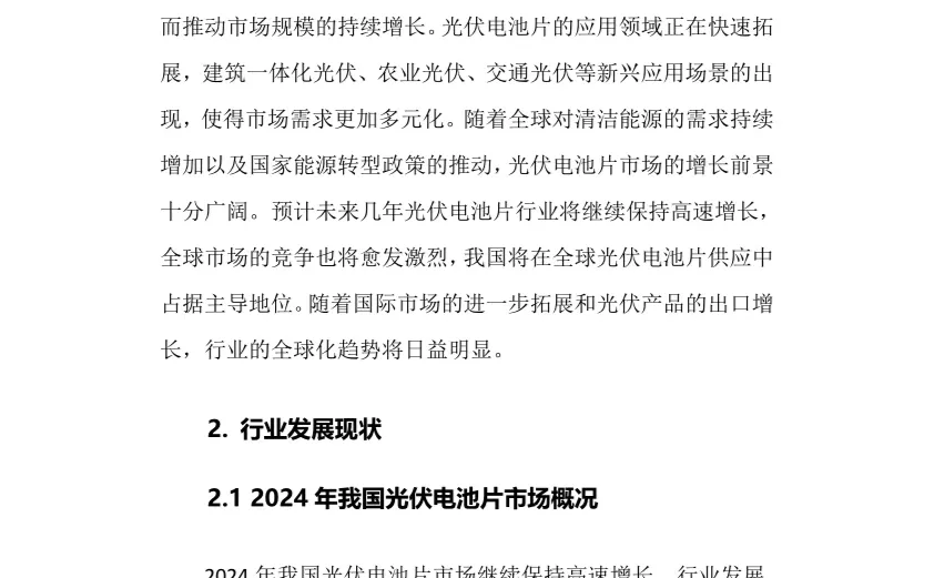 2024年光伏电池片行业调研分析报告