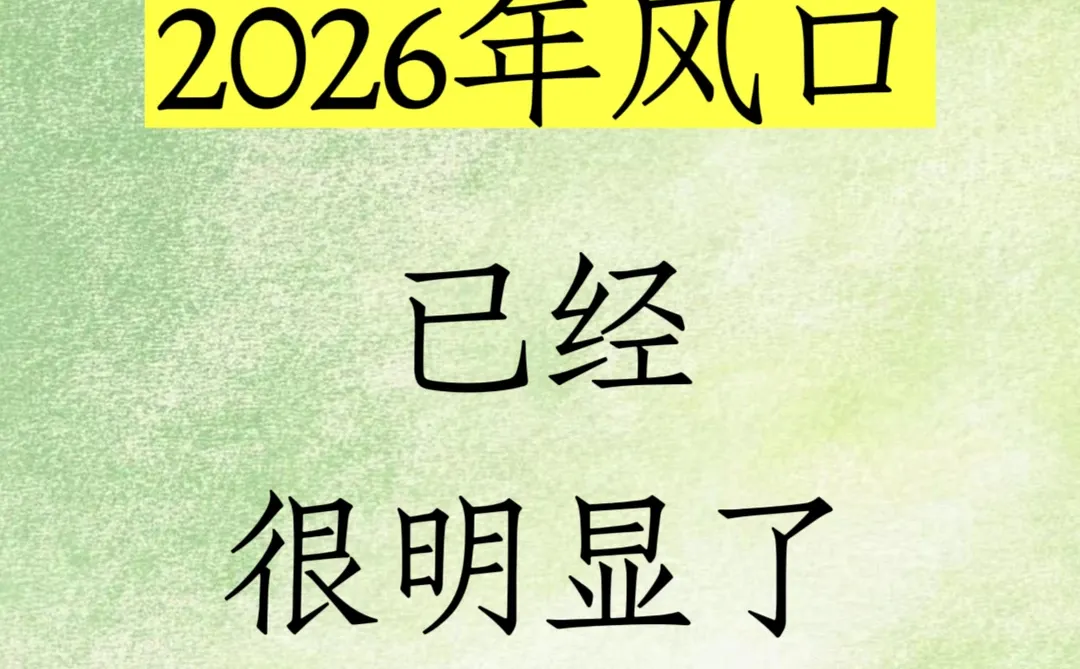 ?2026年风口已经很明显了‼️