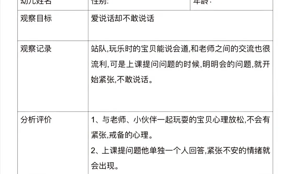 中班观察记录
