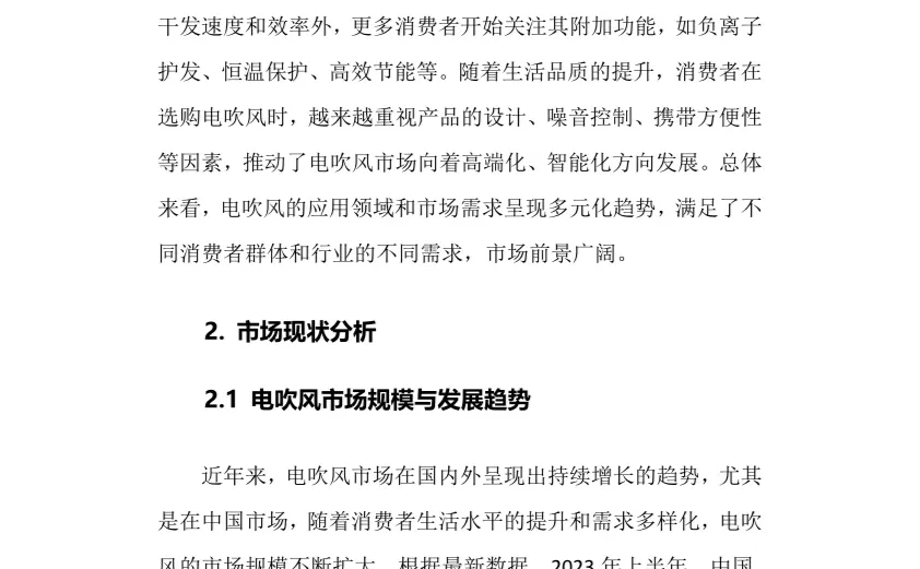 2025年电吹风行业调研分析报告
