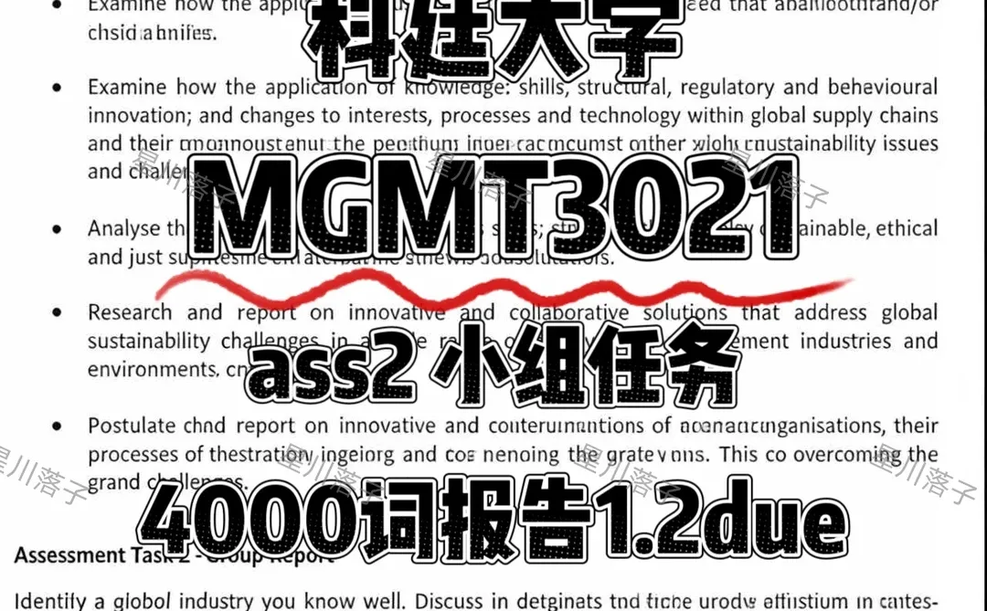 科廷MGMT3031 | 4000词报告 1.2due