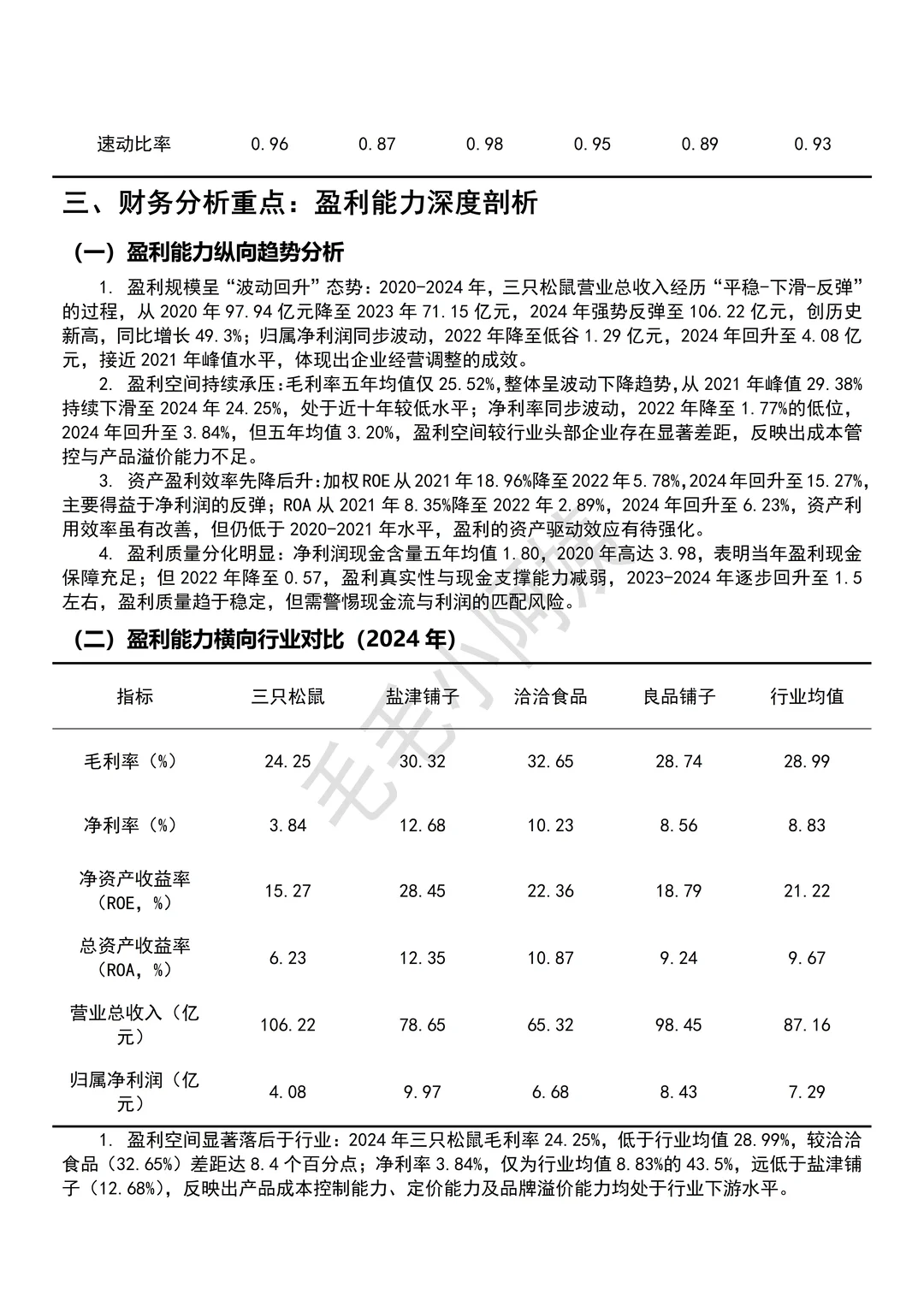 三只松鼠2020-2024财务报告分析参考来咯
