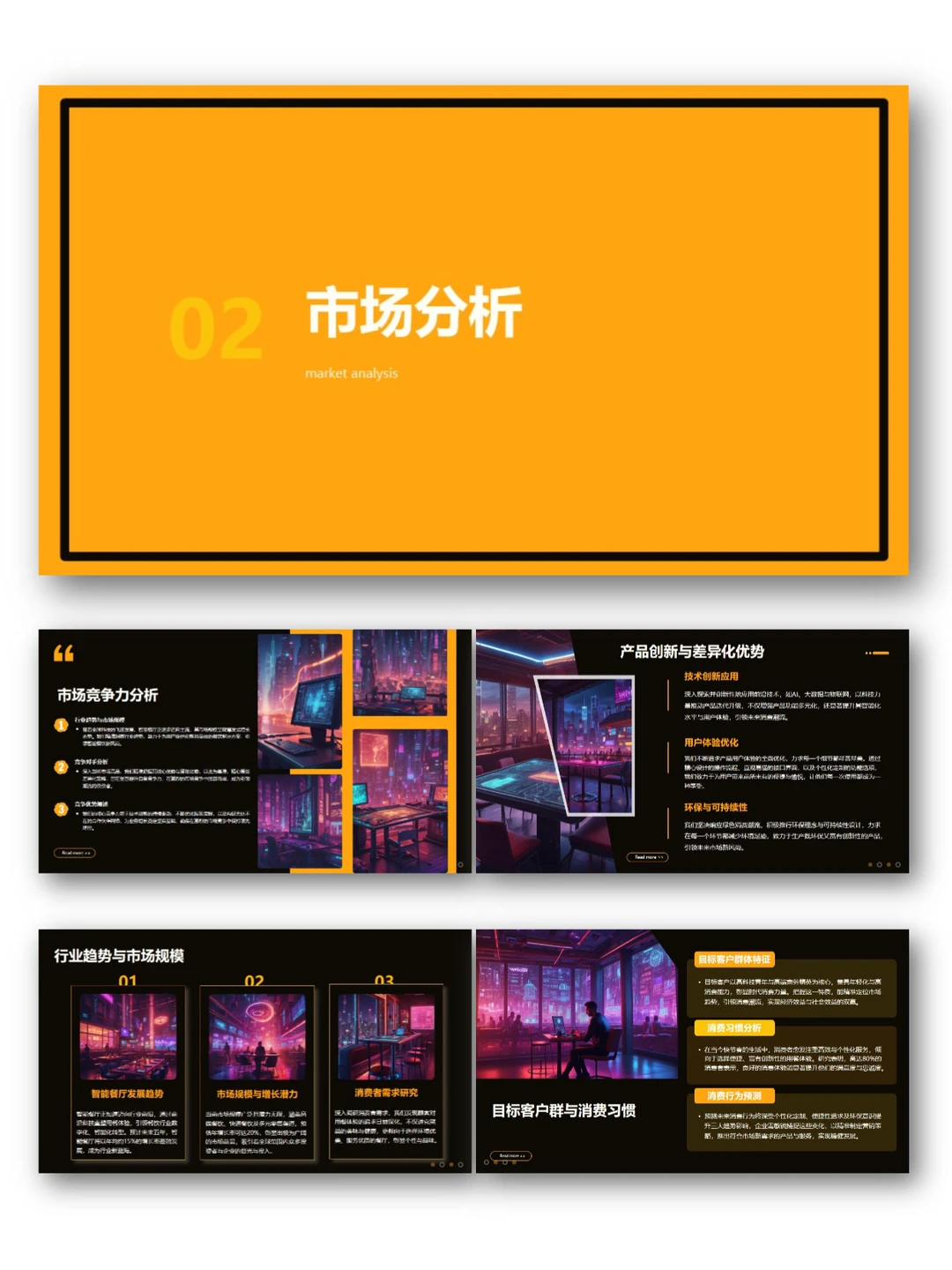 未来智能餐厅商业创业计划书PPT+ Word