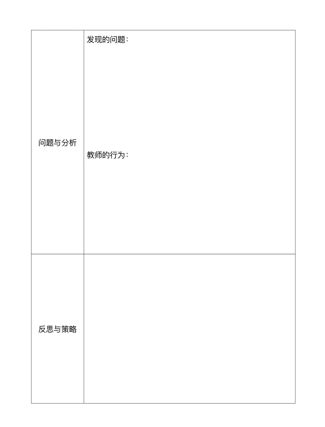幼儿园个案观察记录模版空白！！