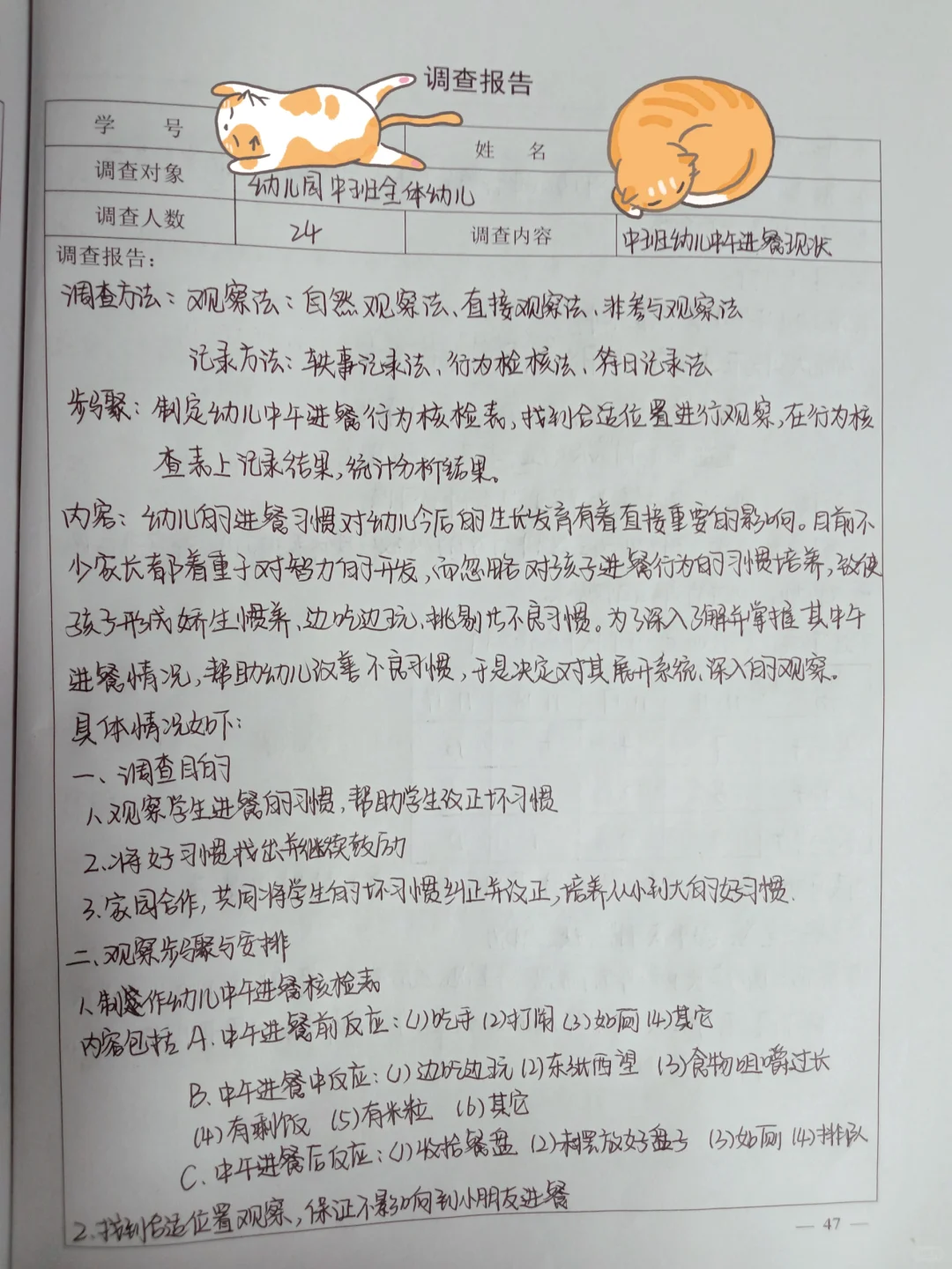 调查报告（幼儿园）