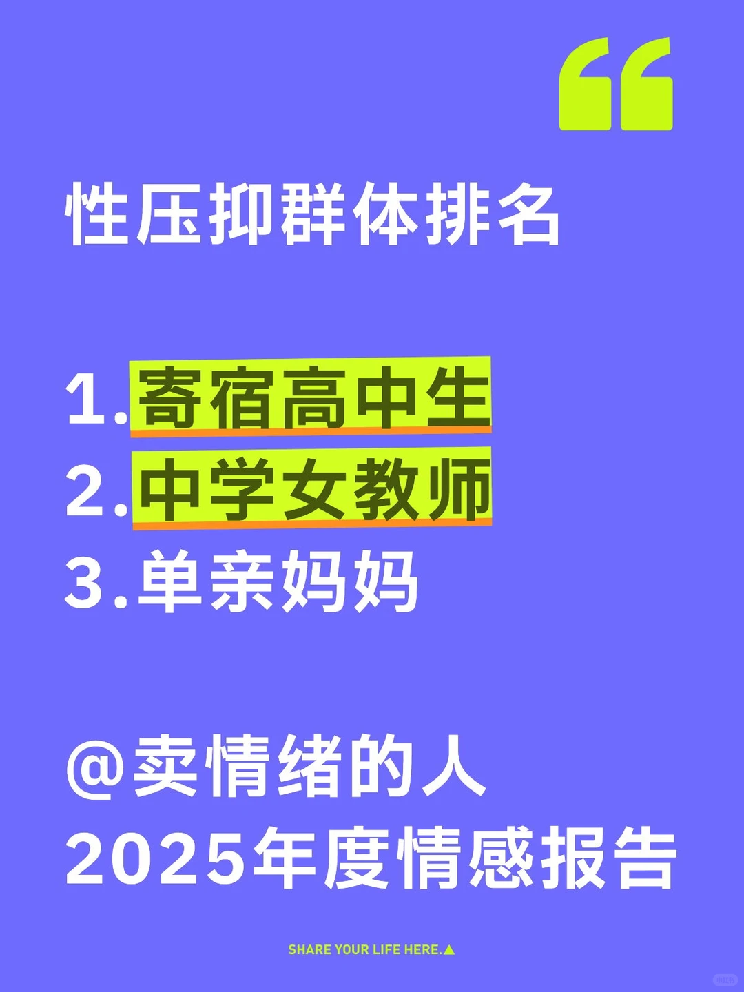 2025年度报告之性压抑