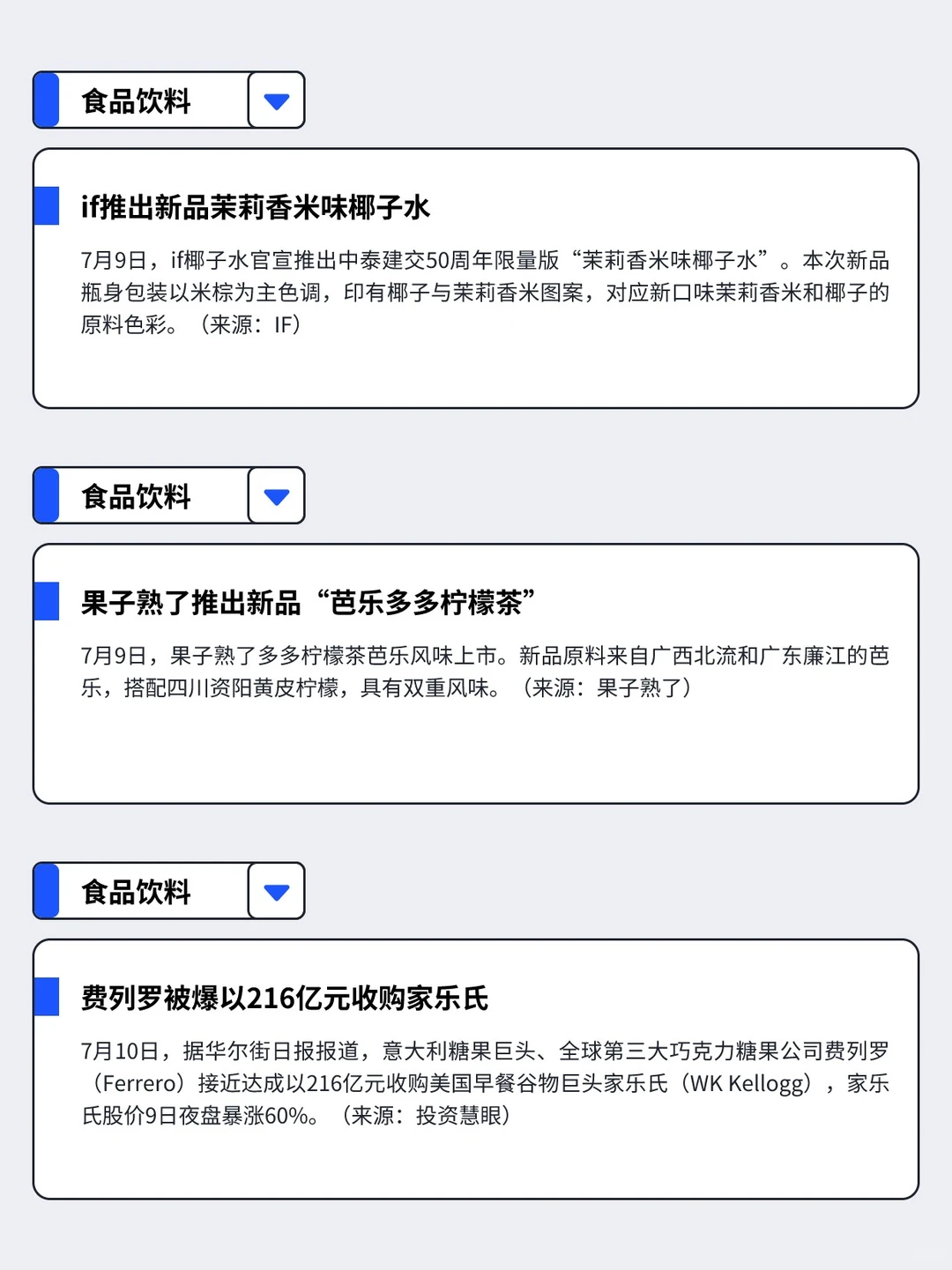 7.7-7.13丨本周快消品行业分析左滑抢先看