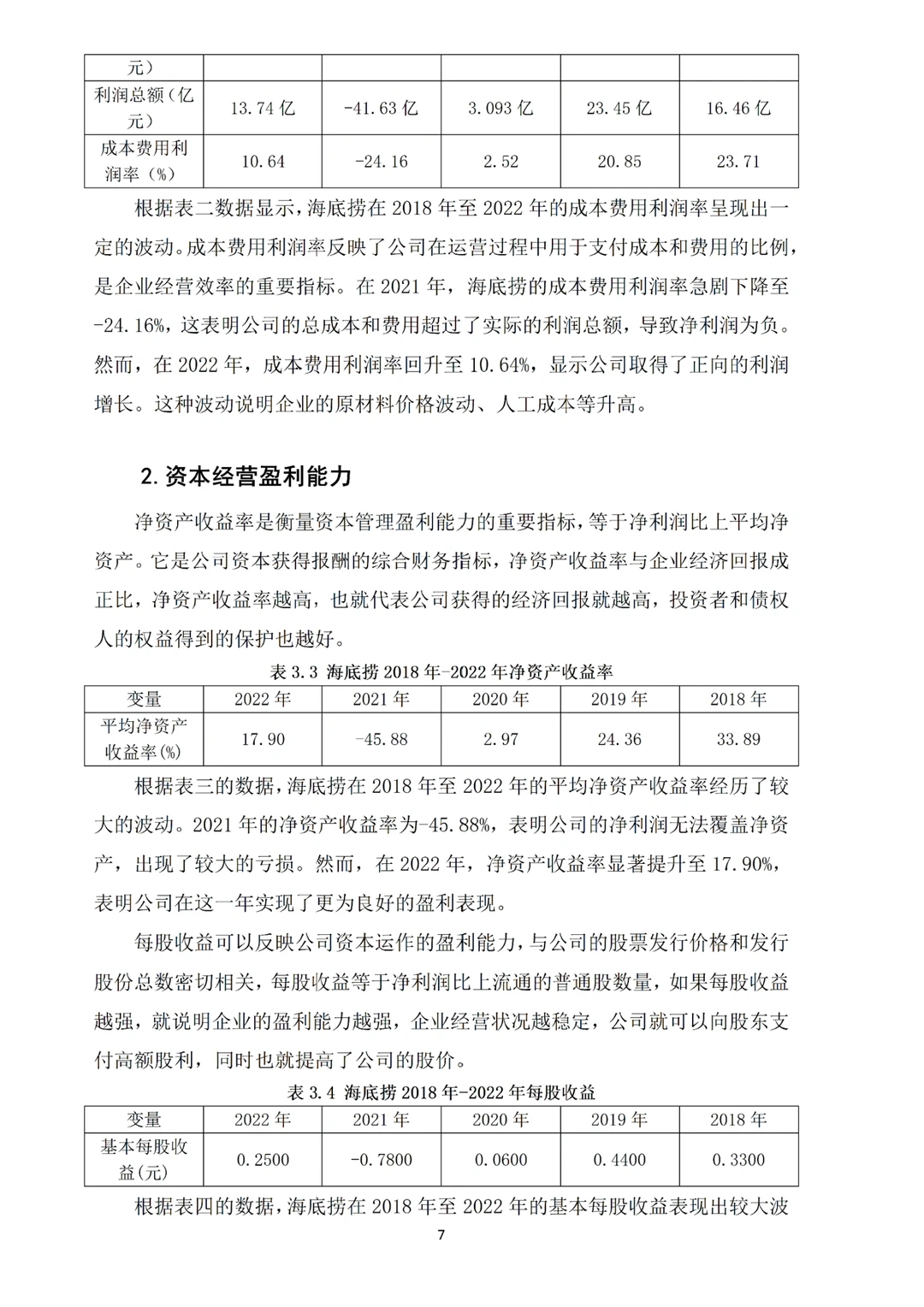 姐妹们,我的海底捞盈利能力分析论文写完啦