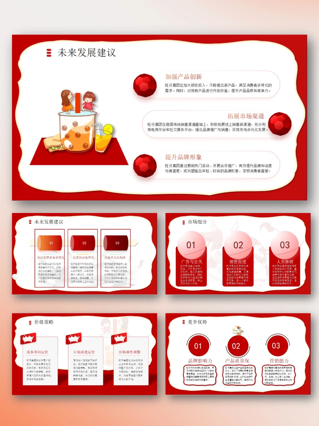 旺仔牛奶品牌介绍调研营销分析策划PPT模板