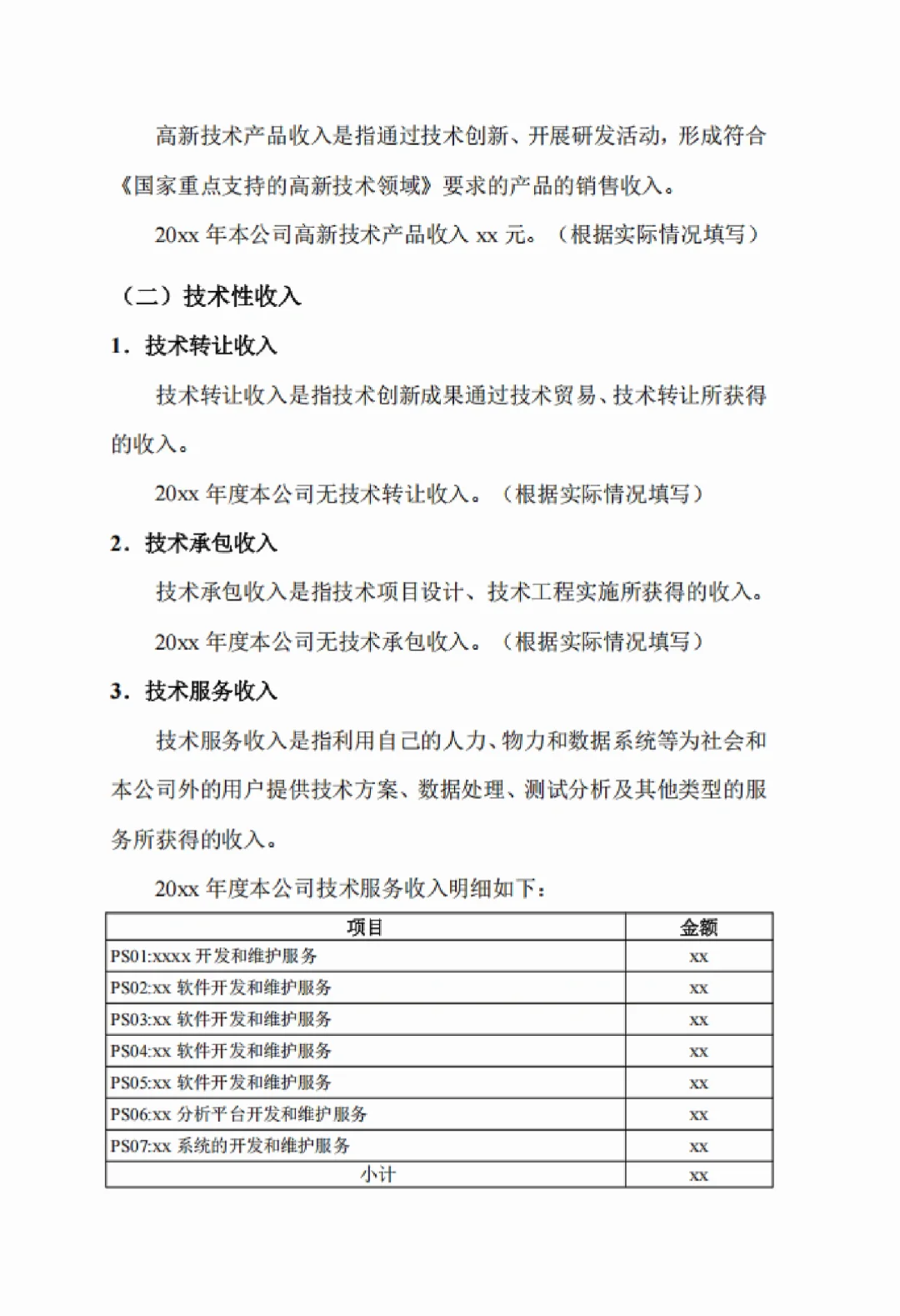 高新技术企业认定及申报审计报告（三年版）