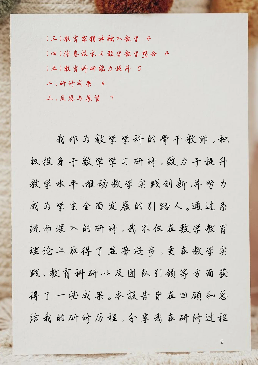 数学学科骨干教师个人研修总结报告