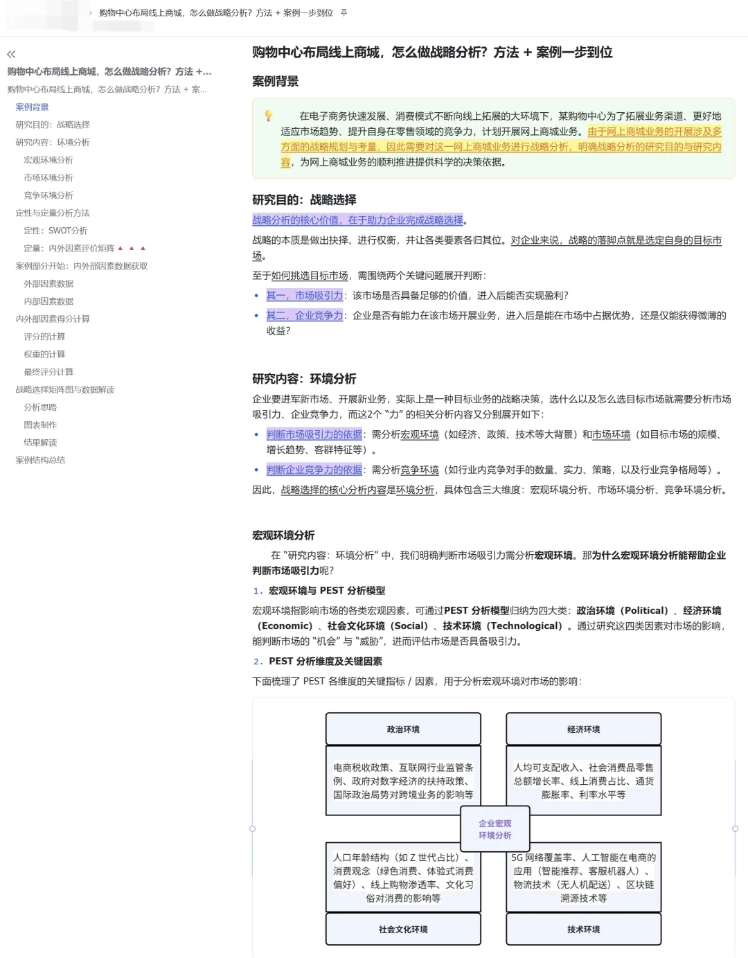 购物中心线上商城业务 战略分析方法与案例