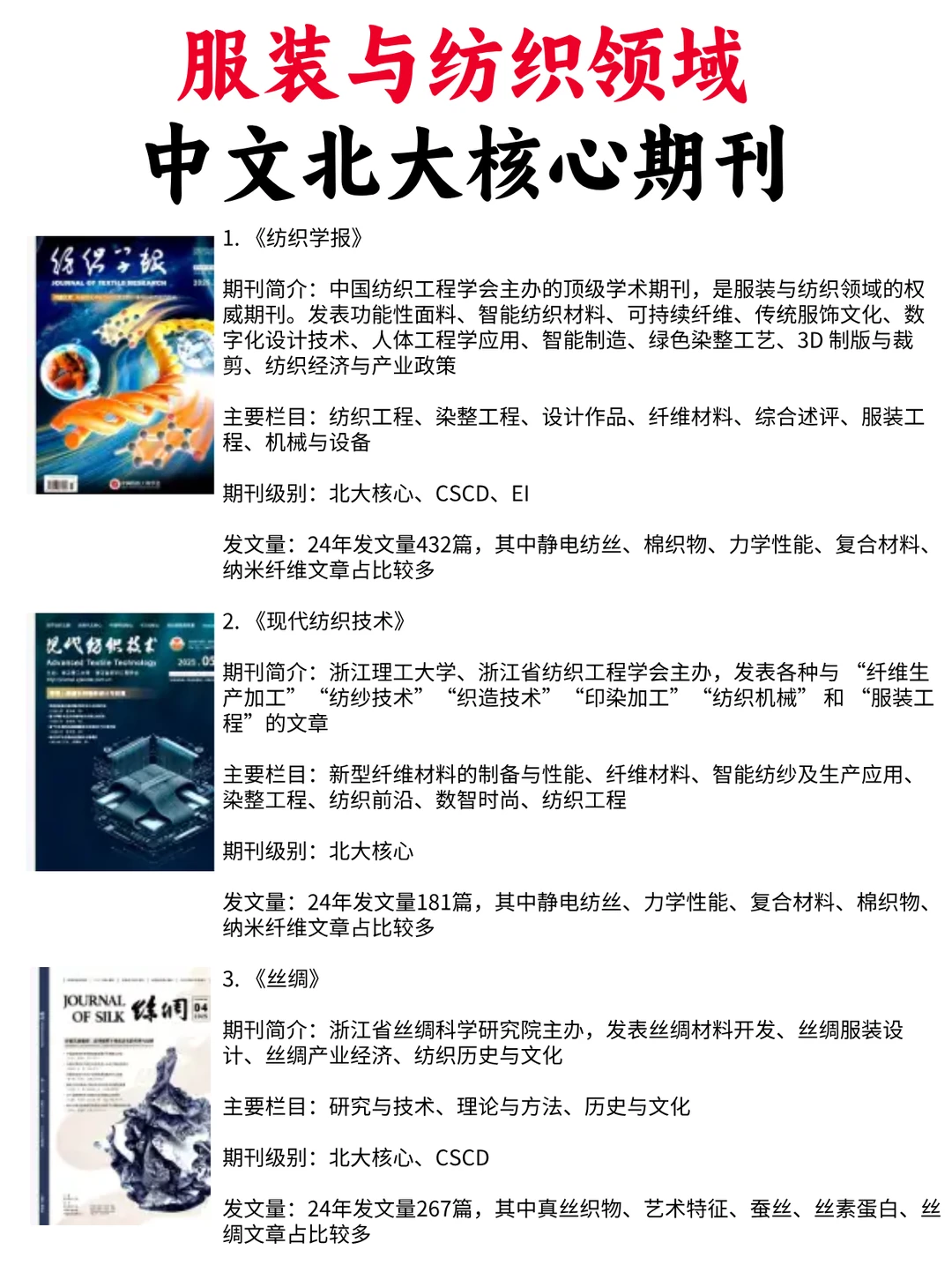 服装与纺织领域中文核心期刊