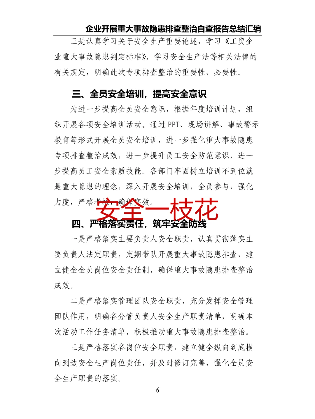 企业开展重大事故隐患排查整治自查报告总结