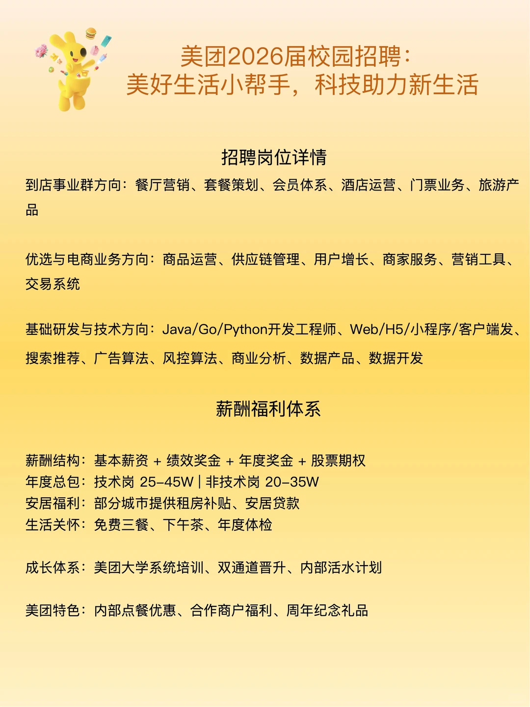 美团2026校招计划！?️内推！