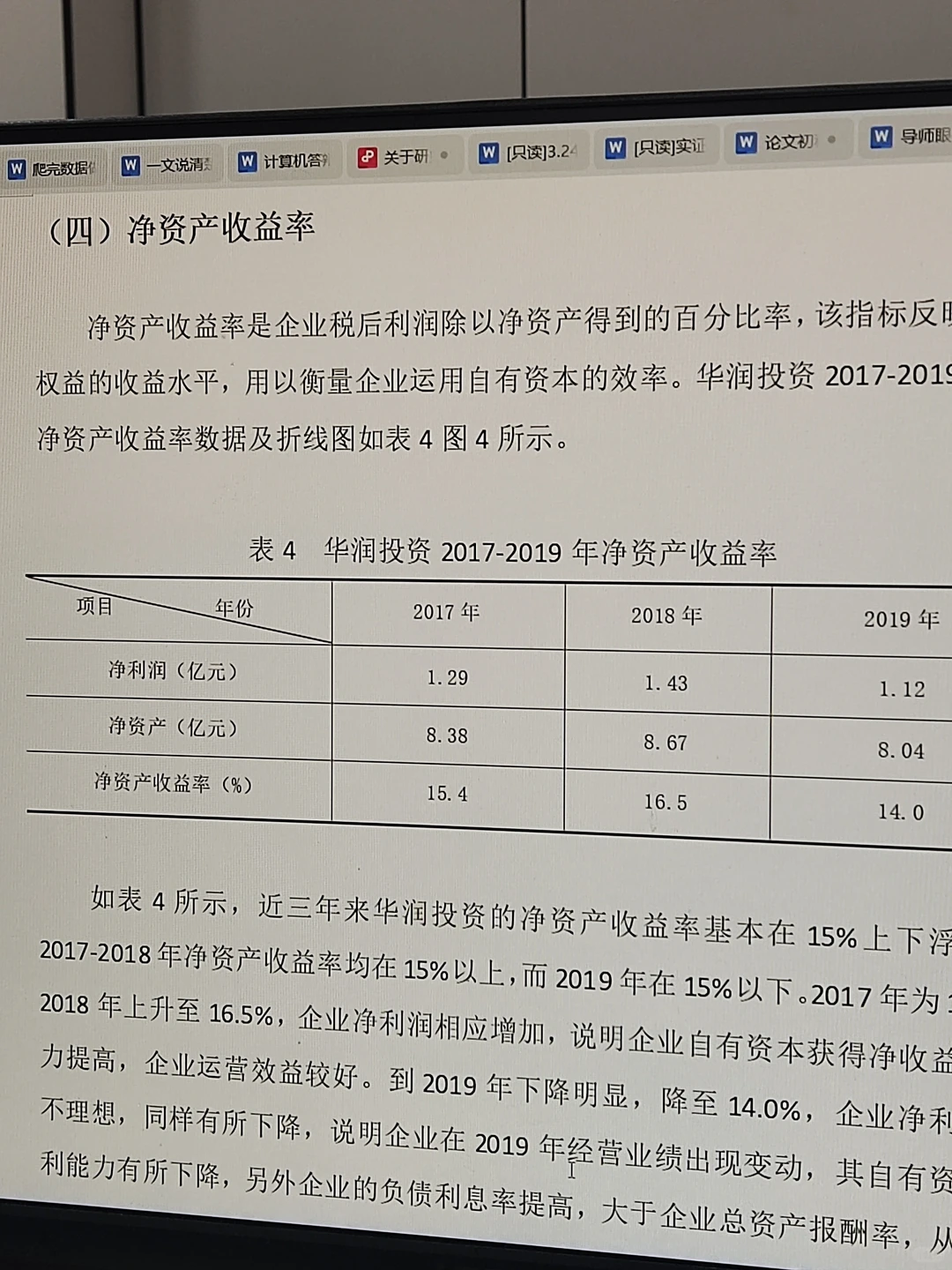 导师给的盈利能力分析范文???