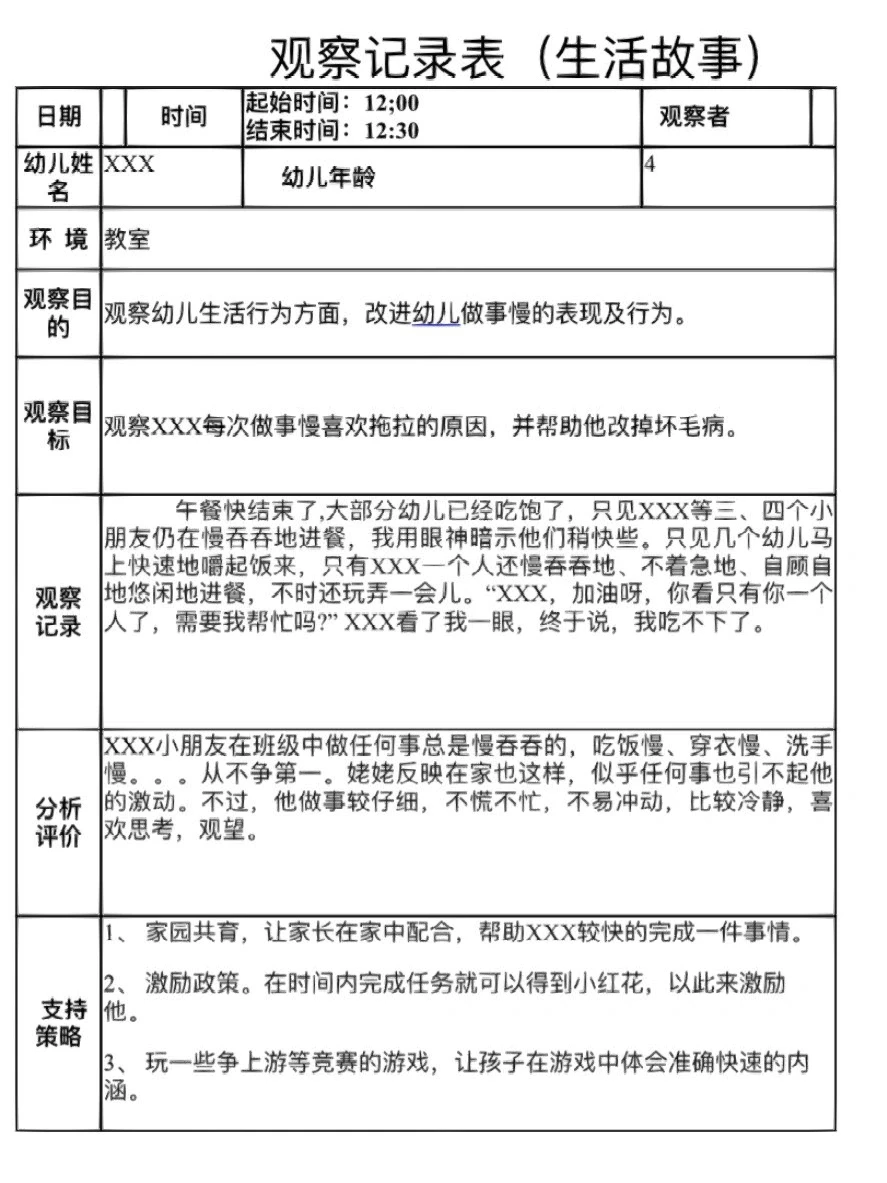 幼儿园观察记录2500篇，错过拍大腿?️