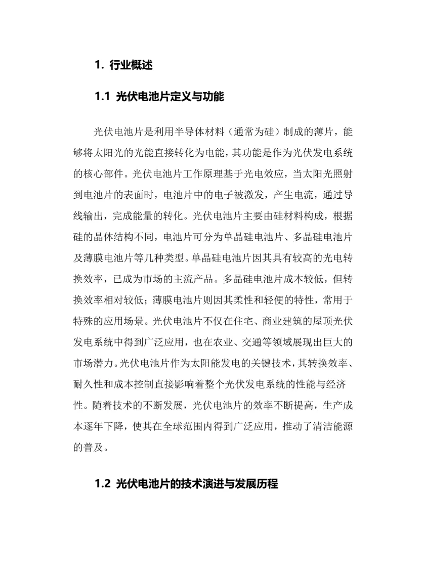 2024年光伏电池片行业调研分析报告