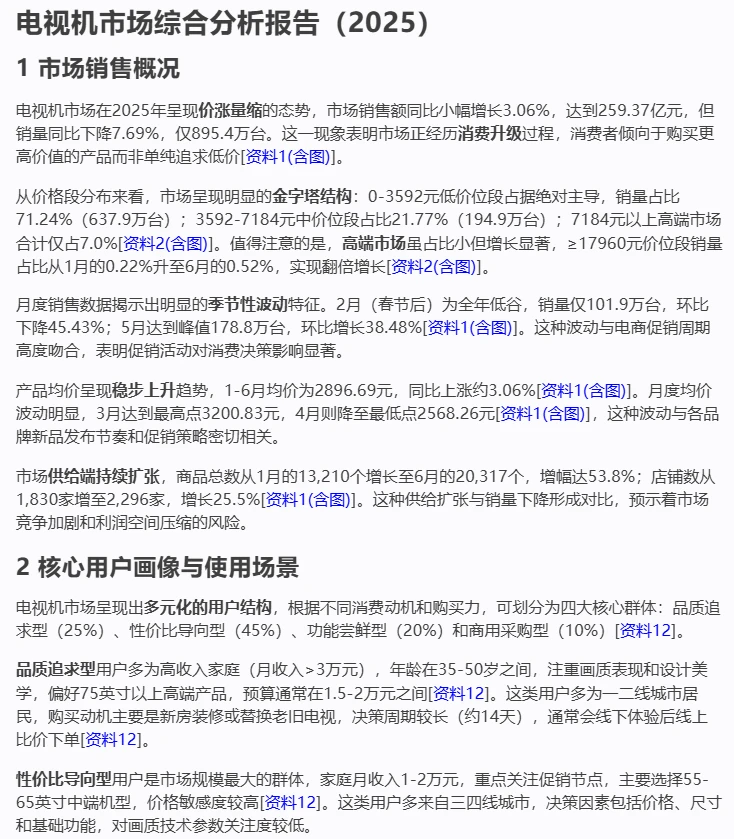 【电视机市场2025简报】?