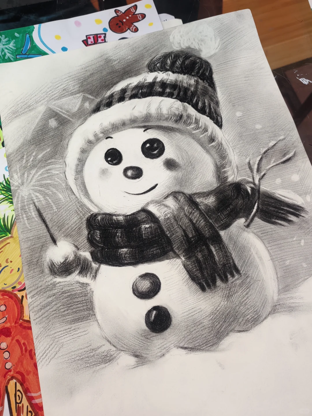 圣诞节教培行业素描课程