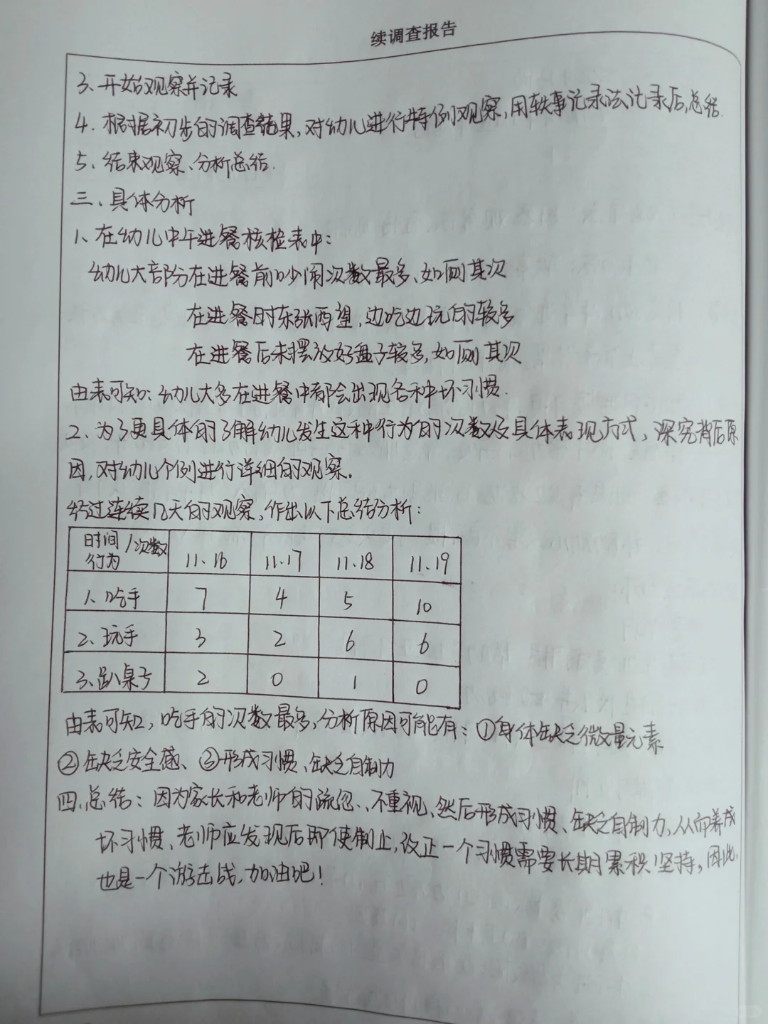 调查报告（幼儿园）