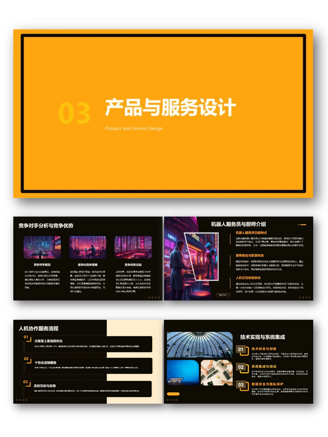 未来智能餐厅商业创业计划书PPT+ Word