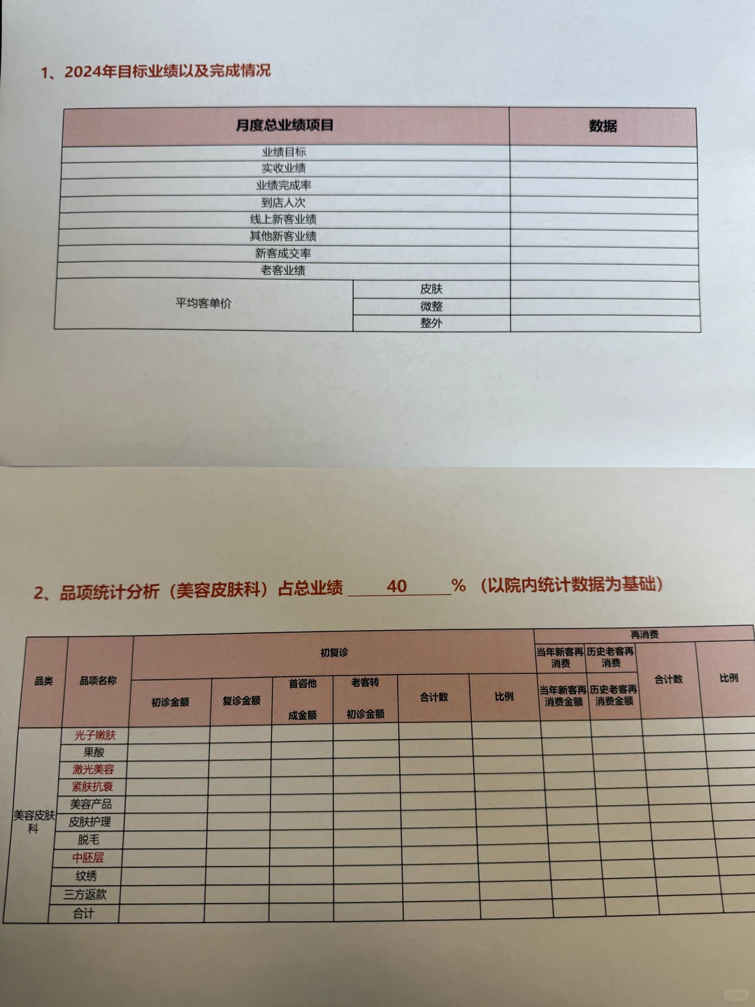 医美机构2024年总结模版