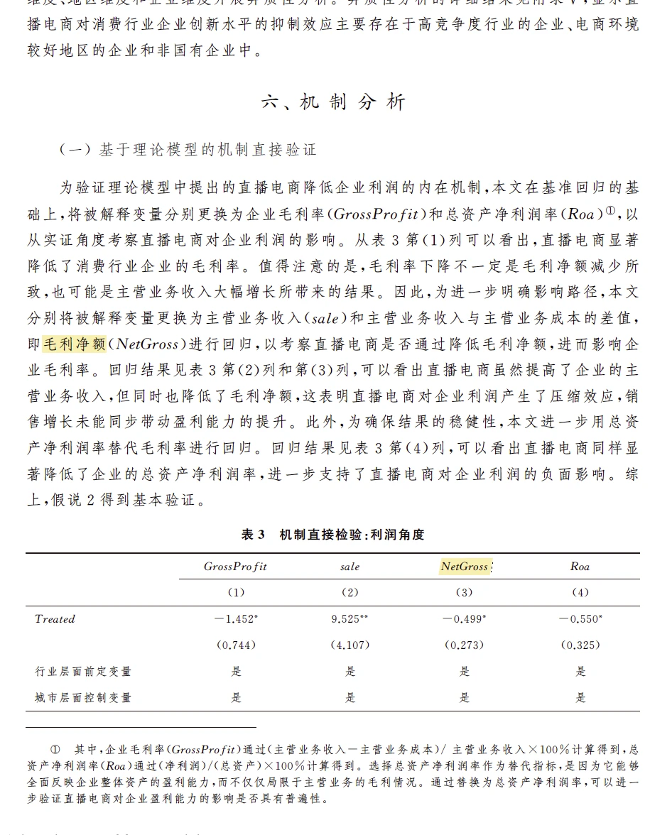 经济学季刊｜直播卖货会降低企业创新水平吗？