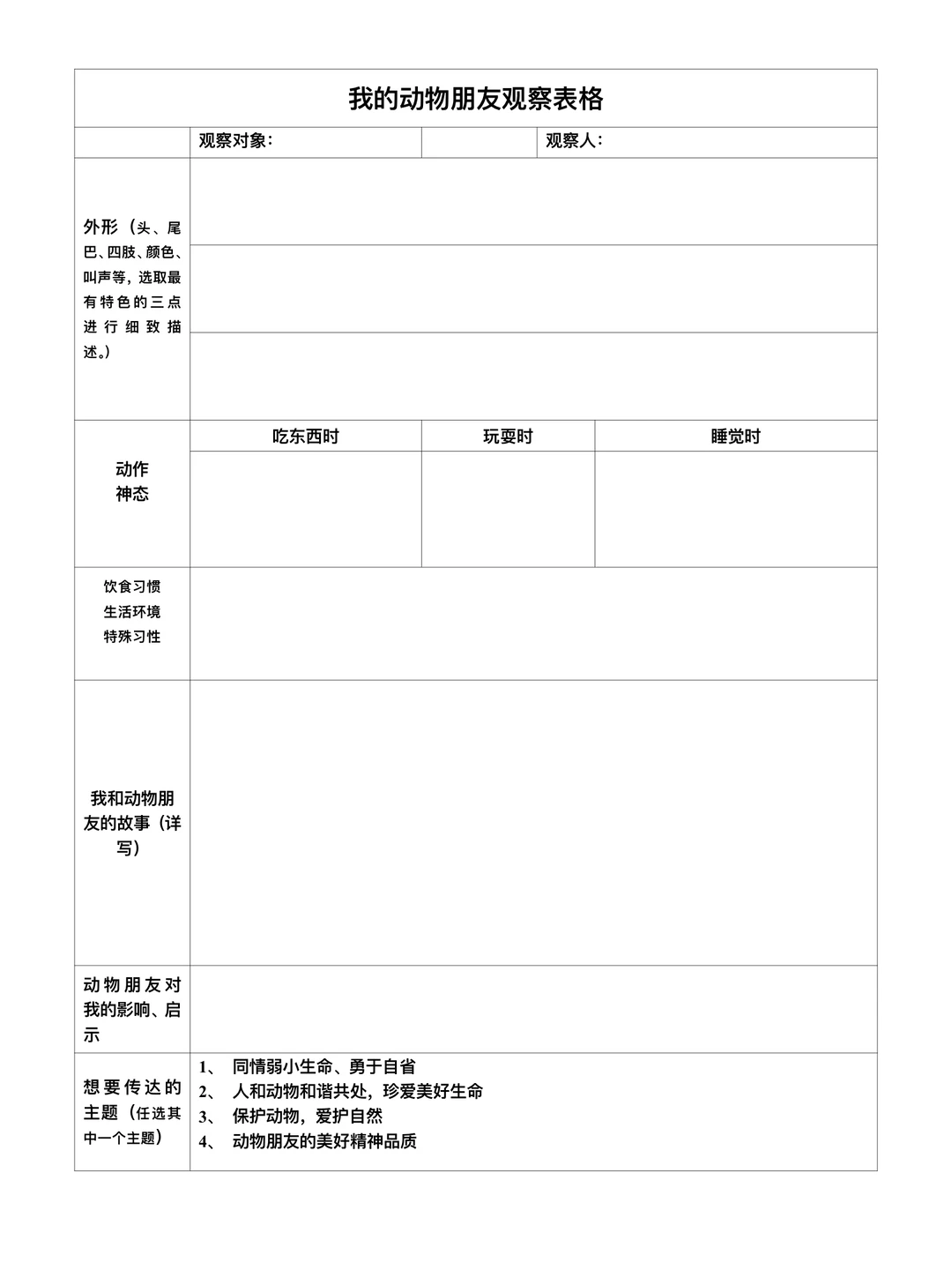 七年级上册 第五单元 《我的动物朋友》