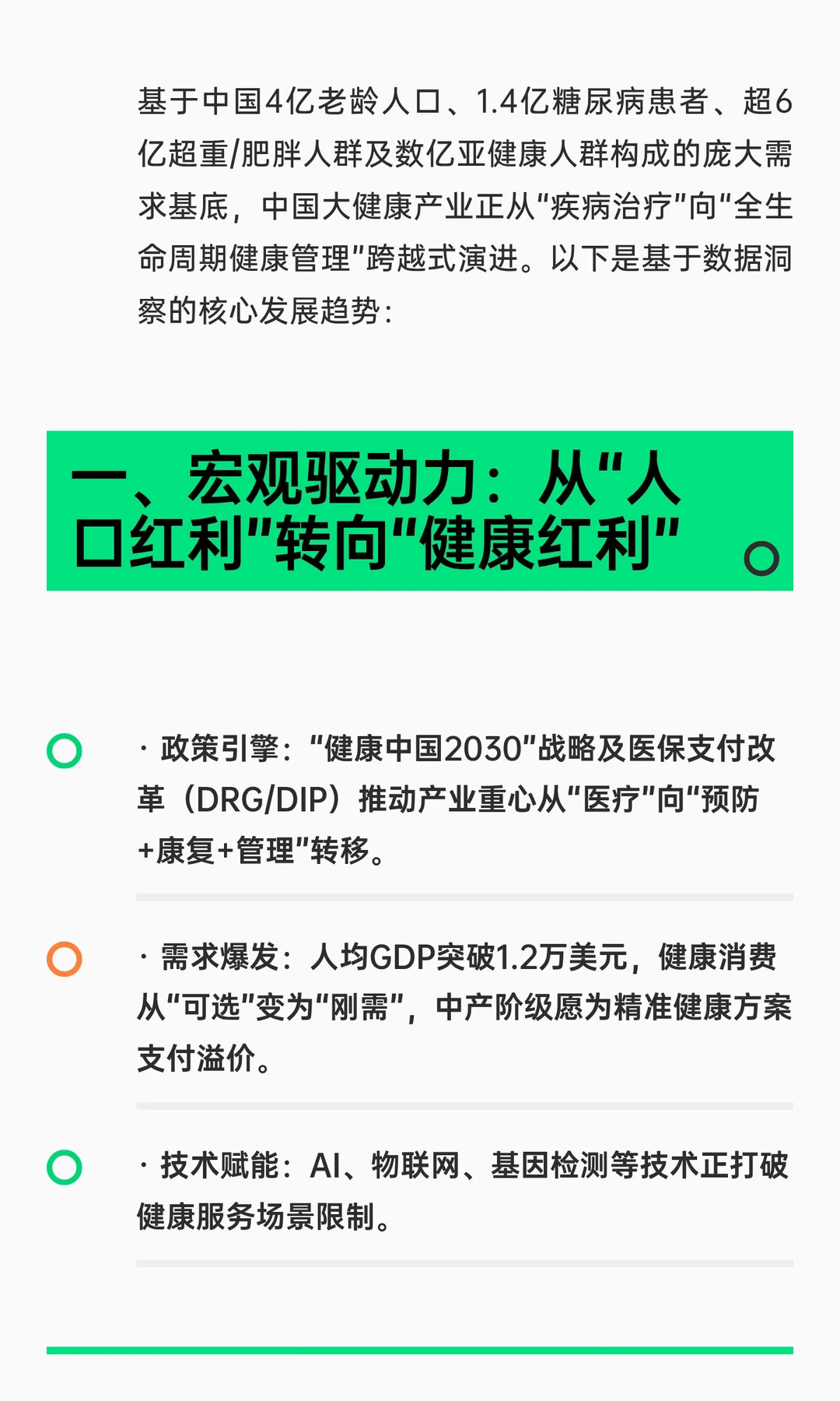 中国大健康产业蓝海赛道发展趋势：数据驱动