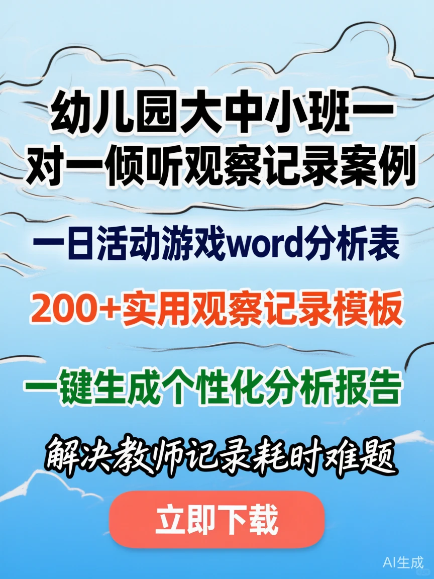 幼师必备｜倾听观察记录案例·游戏分析表