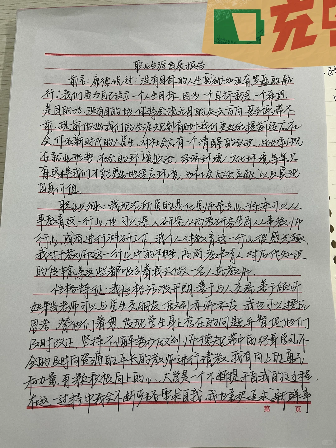 职业生涯发展报告