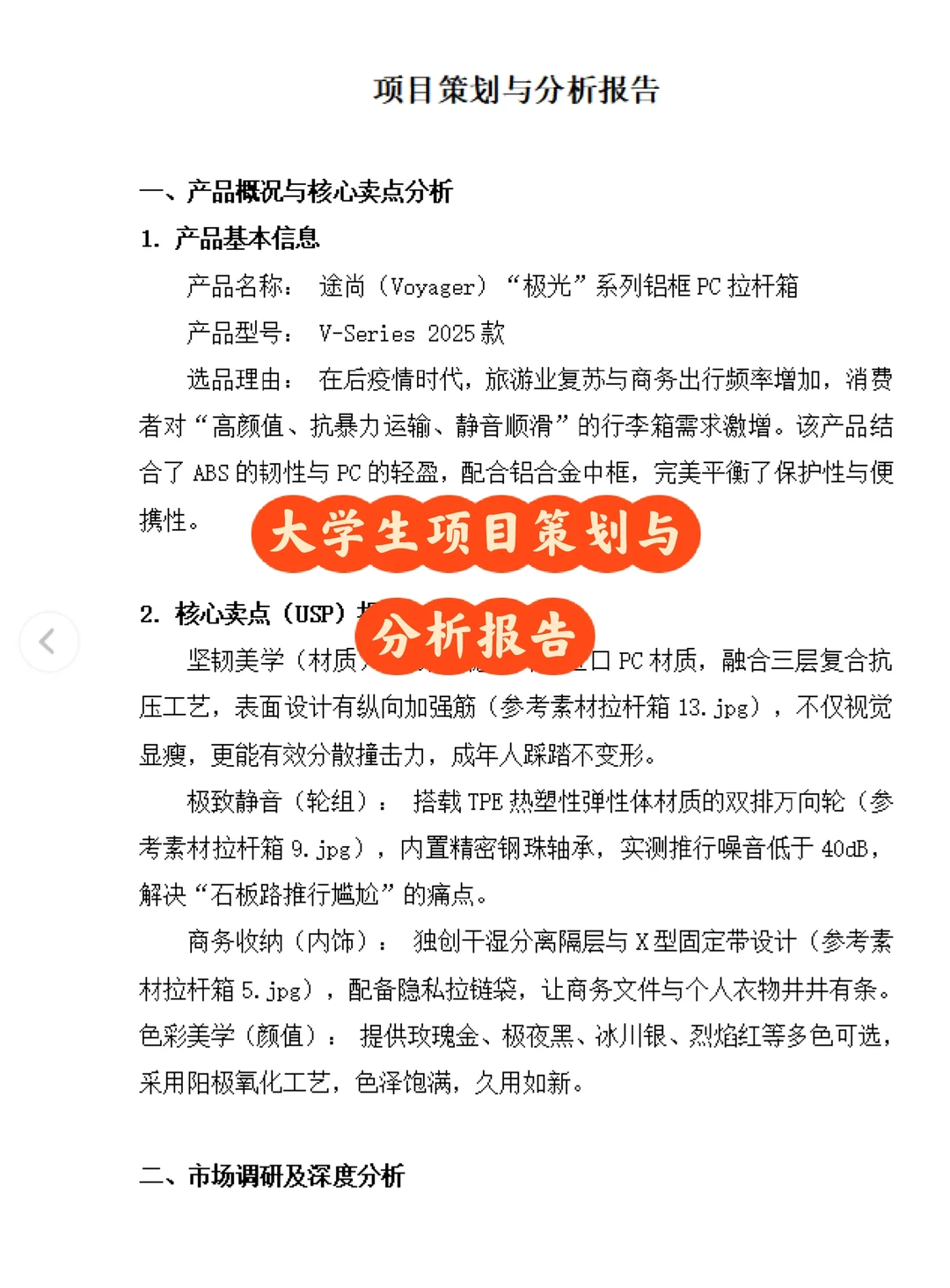 大学生项目策划与分析报告怎么写？