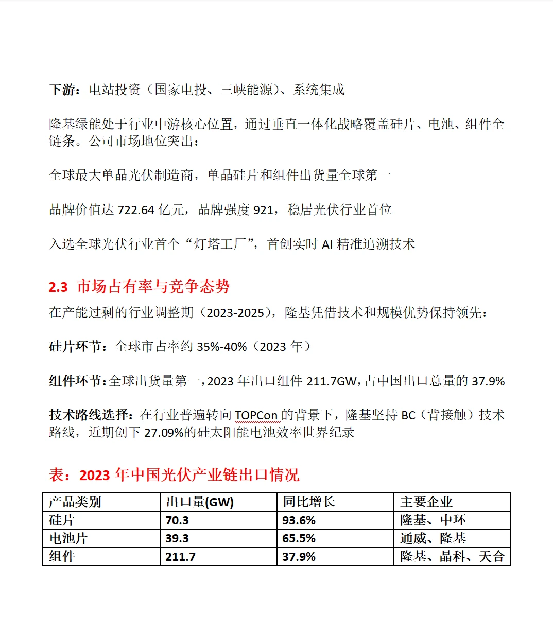 隆基绿能全面分析